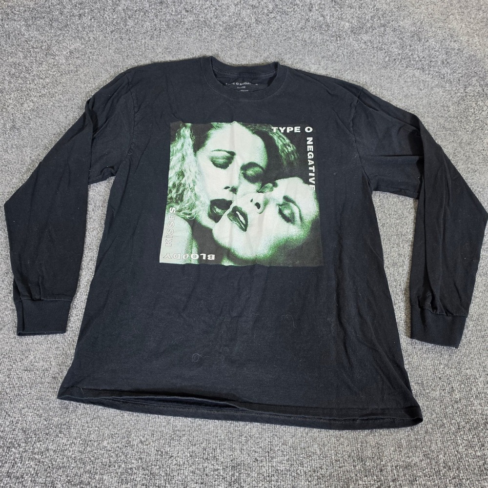 Type O Negative Bloody Kisses Black Long Sleeve Graphic T-Shirt Mens XL